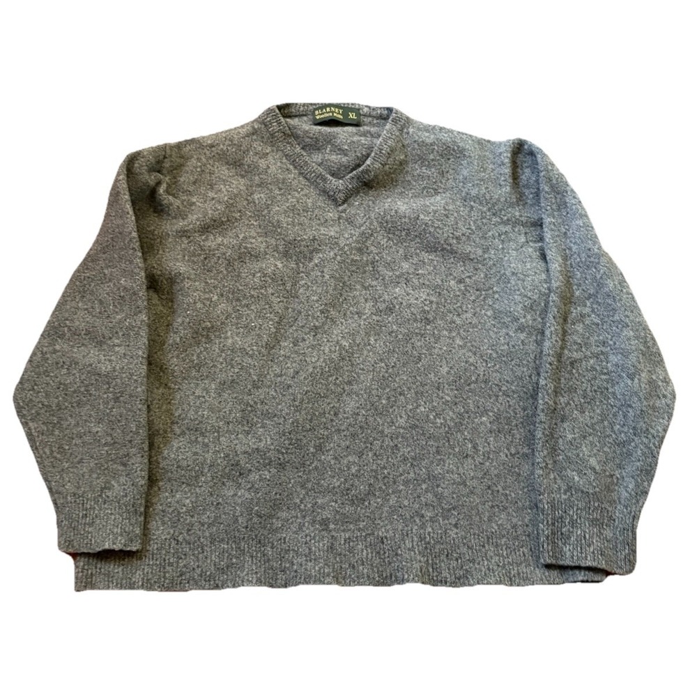 Blarney Woolen Mills Lambwool Sweater Women's XL Heather Gray Wool Ireland